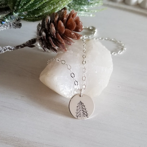 Pine Tree Charm Necklace Inspirational Necklace with Card Set Fabulous Creations Jewelry