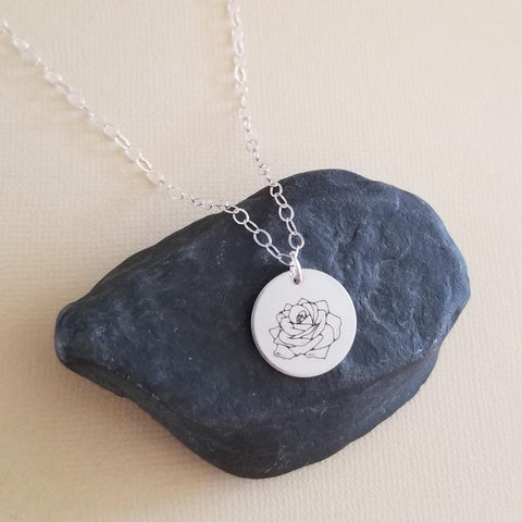 Necklace of wisdom faith and devotion, Rose Charm Necklace