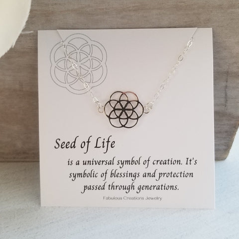 Sterling Silver Seed of Life Pendant Necklace