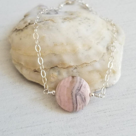 Rhodochrosite Bracelet-Sterling Silver or Gold