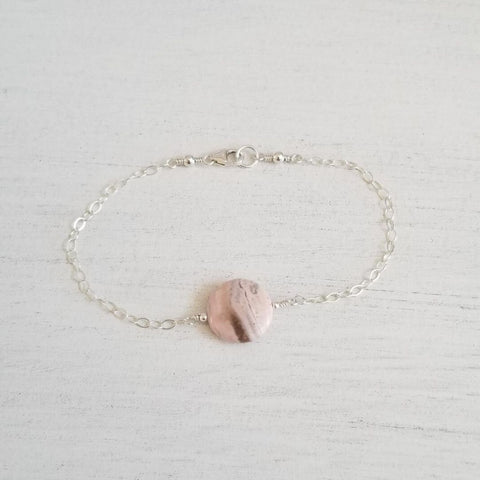 Rhodochrosite Bracelet-Sterling Silver or Gold