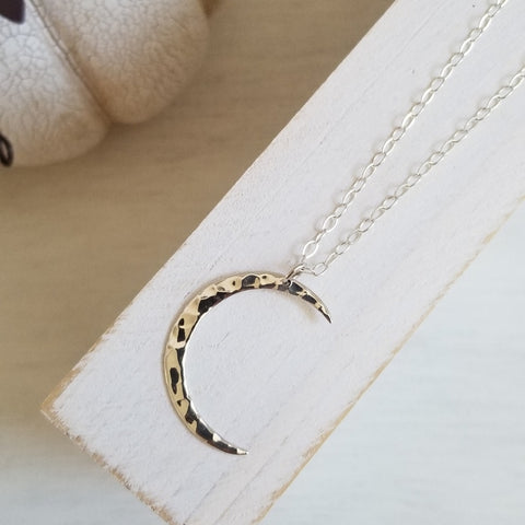 Crescent Moon Pendant Necklace, Sterling Silver Moon Necklace