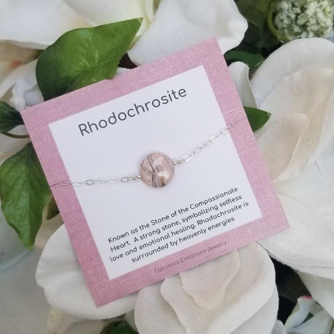 Rhodochrosite Bracelet-Sterling Silver or Gold
