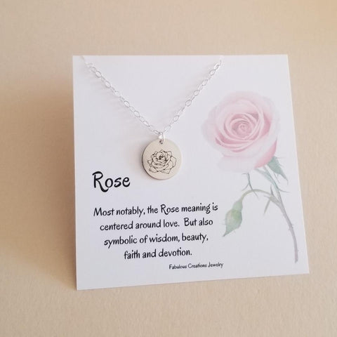 Symbol of Love, Rose Necklace, Dainty Flower Charm Necklace