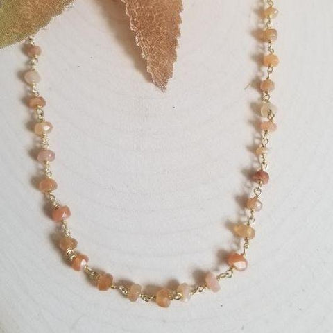 wire wrapped choker, beaded necklace, boho wedding, Bridesmaid gift, Fall jewelry