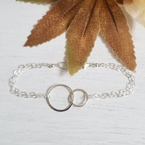 Best Friend Gift, Sterling Silver Unity Bracelet, Eternity Bracelet