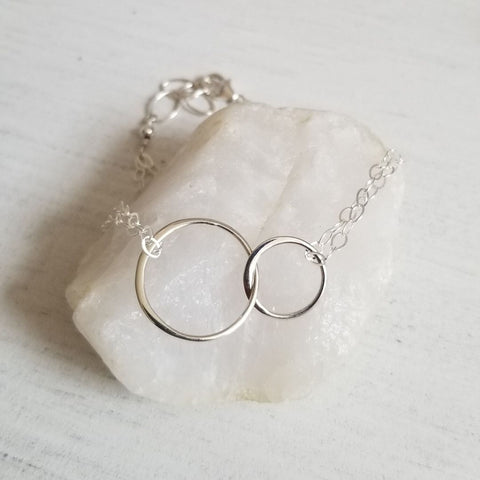 Best Friend Gift, Sterling Silver Unity Bracelet, Eternity Bracelet
