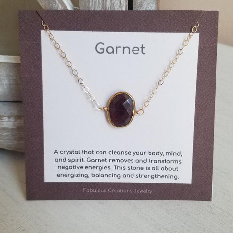 crystal bracelet, raw garnet, January birthstone jewelry, gift for sister