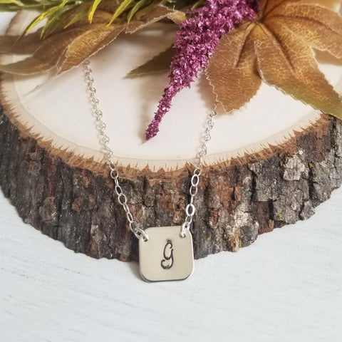 Sterling Silver Initial Necklace, Personalized Necklace