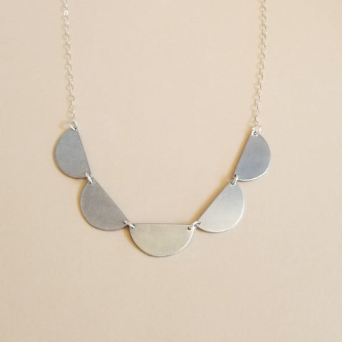 Half Circles Necklace, Bohemian Statement Necklace, Collar Necklace