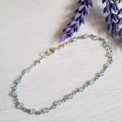 Aquamarine Bracelet, March Birthstone
