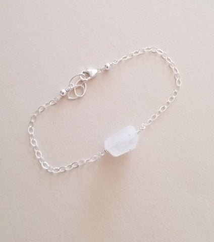 Moonstone nugget bracelet handmade in the USA
