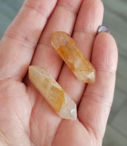 Natural Citrine Crystal Point Pendant Necklace