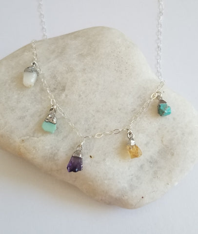 Gift for Mothers, Custom Birthstone Necklace, Family Necklace