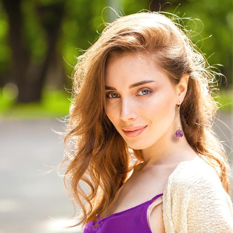 Sterling Silver Amethyst Earrings, Handmade Gemstone Earrings, Amethyst or Moonstone Earrings for Women