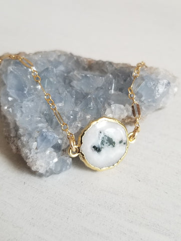One of a kind gemstone bracelet for women, Thin Gold Chain Bracelet
