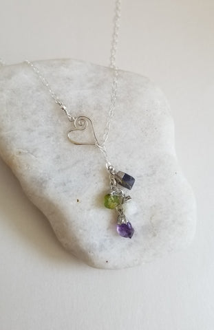 Custom Family Birthstone Necklace, Gift for Moms