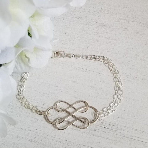 Sterling Silver Infinity Bracelet, Gift for Mom