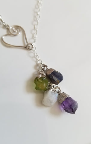 Custom Family Birthstone Necklace, Gift for Moms