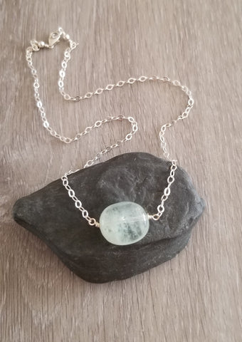 Natural Aquamarine Crystal Necklace for Women