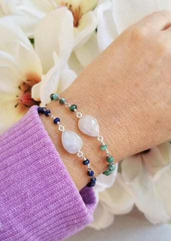 gemstone bracelets, stacking bracelets, gift for her, handmade bracelets in the USA