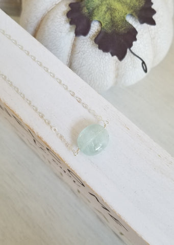 Natural Aquamarine Crystal Necklace for Women