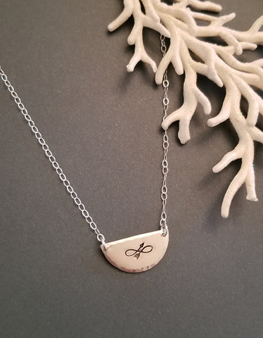Silver Infinity Arrow Necklace, Custom Stamped Necklace