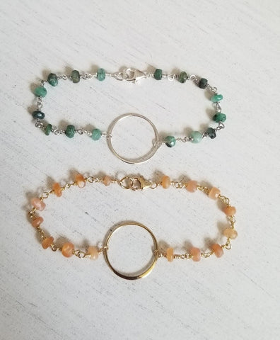 Raw Emerald Eternity Bracelet