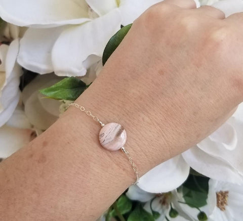 Rhodochrosite Bracelet-Sterling Silver or Gold