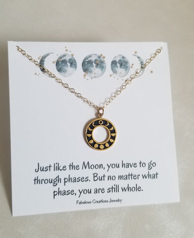 Just like the Moon you have to go through phases, Moon Necklace