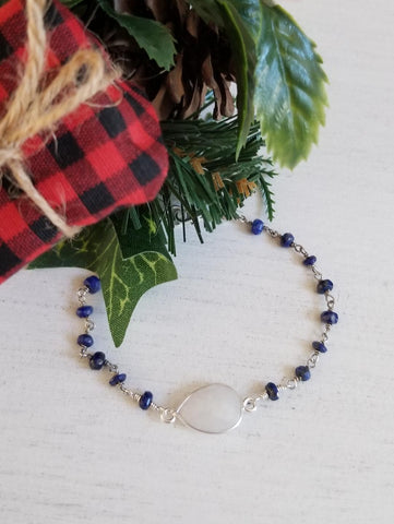 Lapis Lazuli and Moonstone Bracelet