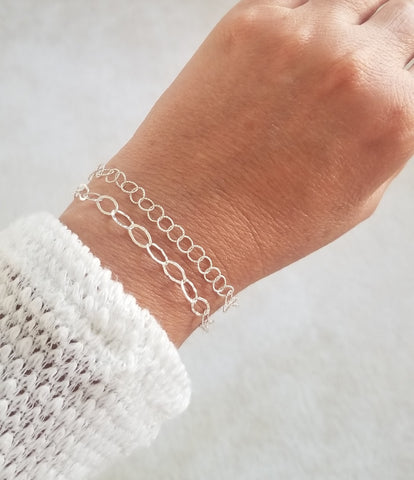Sterling Silver Oval Link Chain Bracelet