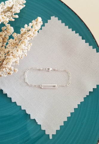 Sterling Silver Paperclip Chain Bracelet