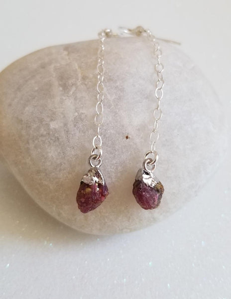 Raw hot sale ruby earrings