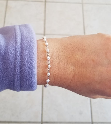Handmade pearl bracelet, Made in the USA,