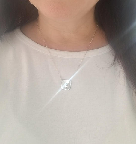 Sterling Silver Initial Necklace, Personalized Necklace