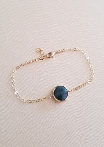 Natural Emerald Bracelet for Women, Delciate Gold Bracelet, Gift for Her, Emerald Jewelry