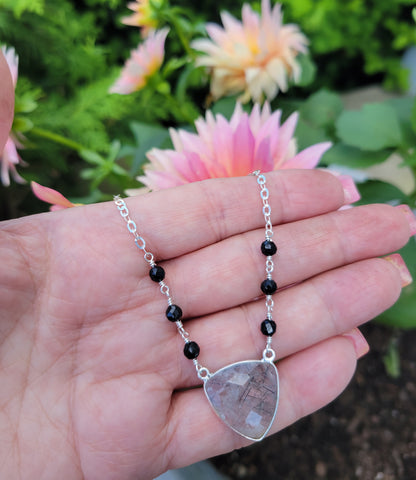 One of a kind gemstone necklace, Handmade stone necklace