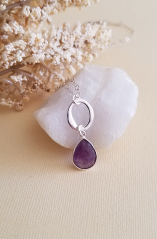 Sterling Silver Amethyst Pendant Necklace