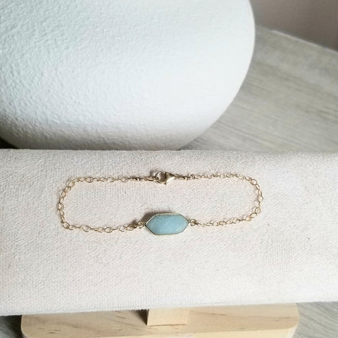 Gold Aquamarine Bracelet, Mother's Day Gift, Gift for Moms