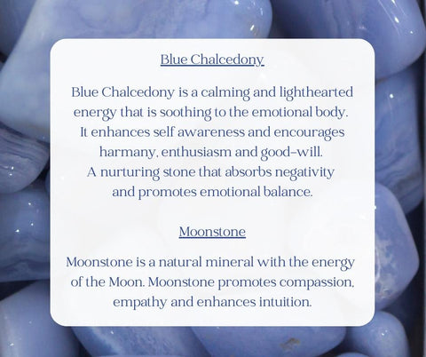 Blue Chalcedony and Moonstone Y Necklace, Long Center Drop Pendant Necklace