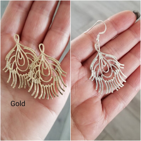 Bohemian Feather Dangle Earrings