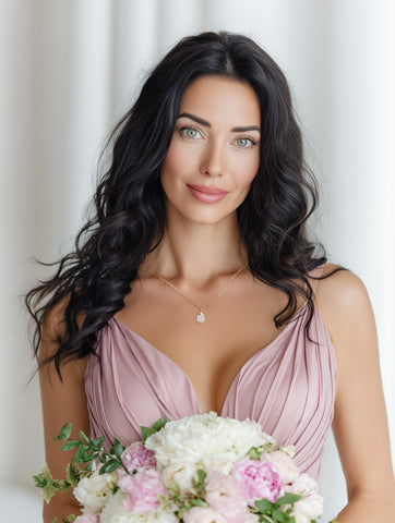 Dainty Gold Moonstone Necklace, Bridesmaid Jewelry Gift