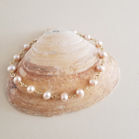 Freshwater Pearl Bracelet, Minimalist Bracelet, Dainty Pearl Bracelet, Pearl Jewelry, Wedding Jewelry, Bridesmaid Gift, Christmas Gift