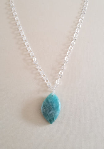 Chunky Sterling Silver Amazonite Necklace
