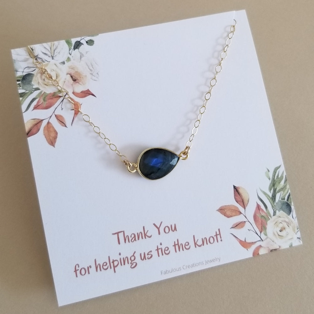 Dainty Gold Labradorite Necklace, Bridesmaid Gift