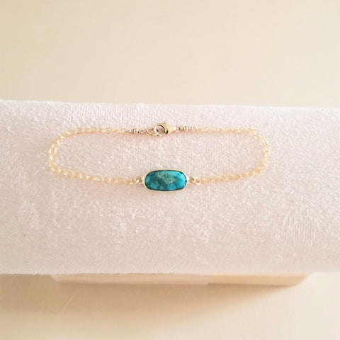 Gold Turquoise Bracelet, Minimalist Jewelry for Women