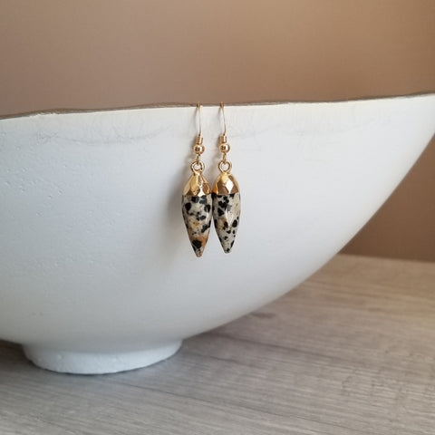 One of a Kind Dalmation Jasper Earrings