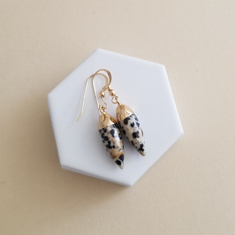 One of a Kind Dalmation Jasper Earrings