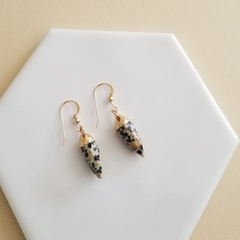One of a Kind Dalmation Jasper Earrings